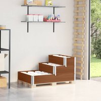 Berkfield Home 3-Tier Raised Bed Brown 120x80 cm Solid Wood Pine
