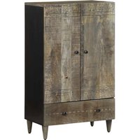 Berkfield Home Highboard 60x33x110 cm Solid Wood Mango in Black | Size: 60 x 33 x 110 cm