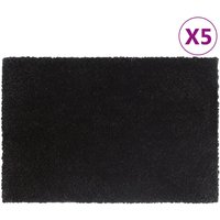 Berkfield Home Door Mats 5 pcs Black 40x60 cm Tufted Coir in Brown