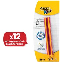 Bic Kids Jumbo Triangular Learner Pencils - Box of 12 - Pink Barrels