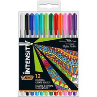 Bic Intensity Medium Felt-Tip Pens, Medium Tip, Wallet of 12