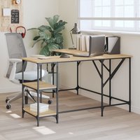 Berkfield Home Desk Sonoma Oak 139x139x75 cm Engineered Wood in Brown | Size: 139 x 139 x 75 cm