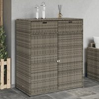 Berkfield Home Garden Storage Cabinet Grey 105x55x113 cm Poly Rattan | Size: 105 x 55 x 113 cm