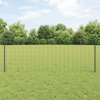 Berkfield Home Garden Fence Set Set of 2 Grey Powder-Coated Steel Large