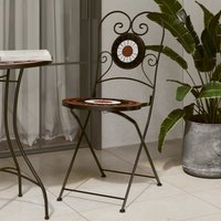 Bistro Chairs Foldable 2 pcs Terracotta & Ceramic Orange