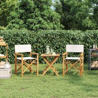 Folding Directors Chairs 2 pcs Solid Wood Teak