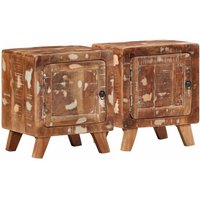 Berkfield Home Bedside Cabinet 2 pcs 40x32x46 cm Solid Wood Reclaimed | Size: 40 x 32 x 46 cm