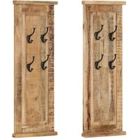 Berkfield Home Coat Racks 2 pcs Solid Wood Mango 38x100 cm in Brown