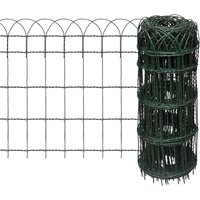 Berkfield Home Garden Border Fence Powder-coated Iron 25x0.65 m in Green