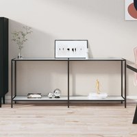 Berkfield Home Console Table White 180x35x75.5 cm Tempered Glass