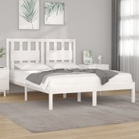Berkfield Home Bed Frame White Solid Wood Pine 200x200 cm