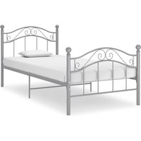Berkfield Home Bed Frame Grey Metal 90x200 cm