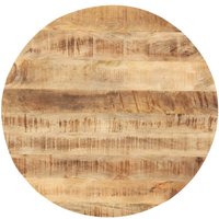 Berkfield Home Table Top Solid Mango Wood Round 25-27 mm 40 cm in Brown