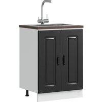 Berkfield Home Sink Base Cabinet Kalmar Black 60x46x81.5 cm Engineered Wood
