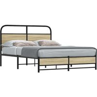 Bed Frame without Mattress 120x200 cm Sonoma Oak Engineered Wood Double