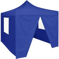 Berkfield Home Professional Folding Party Tent with 4 Sidewalls 2x2 m Steel Blue