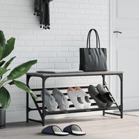 Berkfield Home Shoe Rack Grey Sonoma 90x30x45 cm Engineered Wood | Size: 90 x 30 x 45 cm