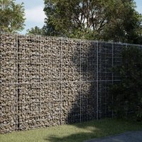 Berkfield Home Gabion Basket with Cover 200x100x200 cm Galvanised Iron in Silver | Size: 200 x 100 x 200 cm