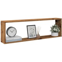 Wall Cube Shelves 4 pcs Old Wood 100x15x30 cm Engineered Wood x 15 x 30 cm