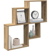 Berkfield Home Wall Shelf Artisan Oak 80x15x78.5 cm Engineered Wood in Brown