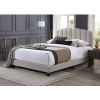 Flintshire Furniture Ltd Hope Fabric Bed Frame in Pebble in Light Beige | Size: Double