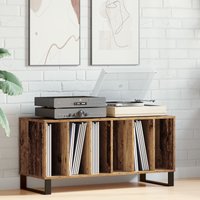 Berkfield Home Record Cabinet Artisan Oak 100x38x48 cm Engineered Wood in Brown | Size: 100 x 38 x 48 cm
