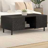 Berkfield Home Coffee Table Black 100x54x40 cm Solid Wood Mango | Size: 100 x 54 x 40 cm