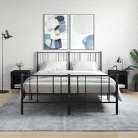 Berkfield Home Bedside Cabinets 2 pcs Black 40x35x50 cm Engineered Wood | Size: 40 x 35 x 50 cm