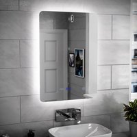 Nes Home Motion Sensor Bathroom LED Mirror Bluetooth With Clock 500 x 700mm in Silver