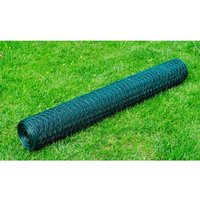 Berkfield Home Chicken Wire Fence Galvanised with PVC Coating 25x0.5 m Green