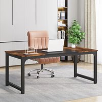 Large Industrial Office Desk Brown