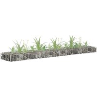 Berkfield Home Gabion Raised Bed Galvanised Steel 180x30x10 cm in Silver | Size: 180 x 30 x 10 cm