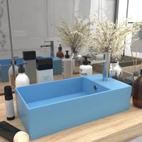 Berkfield Home Bathroom Sink with Overflow Ceramic Light Blue