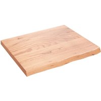 Berkfield Home Wall Shelf Light Brown 60x50x(2-4) cm Treated Solid Wood Oak