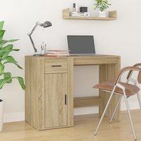 Berkfield Home Desk Sonoma Oak 100x49x75 cm Engineered Wood in Brown | Size: 100 x 49 x 75 cm
