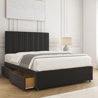 Sienna Divan Bed Set Velvet 24"Headboard 2 Drawers Footend & Mattress Double