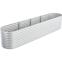 Berkfield Home Garden Raised Bed 400x80x81 cm Galvanised Steel Silver | Size: 400 x 80 x 81 cm