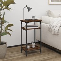 Berkfield Home Side Table Smoked Oak 40x30x75 cm Engineered Wood in Brown | Size: 40 x 30 x 75 cm