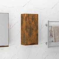 Berkfield Home Wall-mounted Bathroom Cabinet Smoked Oak 32x20x67 cm in Brown | Size: 32 x 20 x 67 cm