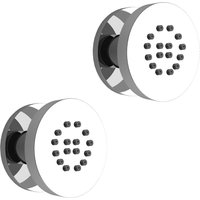 2 Units Round 55mm Shower Massage Body Jets Solid Brass Chrome Metallic