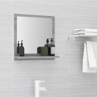 Berkfield Home Bathroom Mirror Grey Sonoma 40x10.5x37 cm Engineered Wood