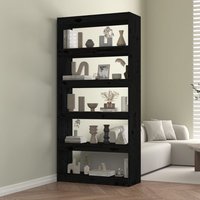Berkfield Home Book Cabinet/Room Divider Black 80x30x167.4 cm Solid Wood Pine