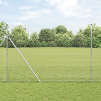 Welded Wire Fence 13 Posts 1.5x50 m Galvanised Steel