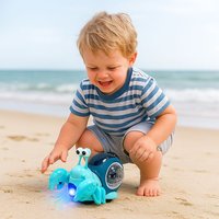 Dragodirect Interactive Musical Crab Toy Light-Up Crawling Hermit Crab Toddler Automatic in Green