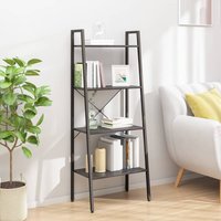 Berkfield Home 4-Tier Standing Shelf Black 56x35x140 cm | Size: 56 x 35 x 140 cm