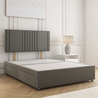 Monaco Plush Velvet Divan Bed 24" Headboard 4 Drawers & No Mattress Super King