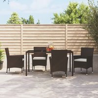 Berkfield Home Garden Chairs with Cushions 4 pcs Brown Poly Rattan