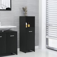 Berkfield Home Bathroom Cabinet Black 30x30x95 cm Engineered Wood | Size: 30 x 30 x 95 cm