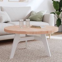 Berkfield Home Table Top Ø90x4 cm Round Solid Wood Beech in Brown | Size: 90x4 cm
