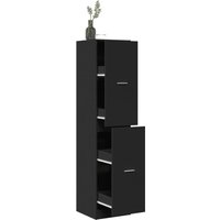 Apothecary Cabinet Black 40x41x174.5 cm Engineered Wood